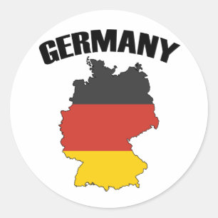 Deutschland Karte - Deutsche Flagge - Deutschland  Runder Aufkleber