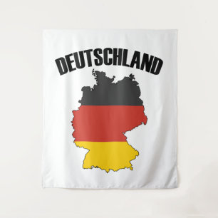 Deutschland Karte - Deutsche Flagge - Deutschland  Wandteppich
