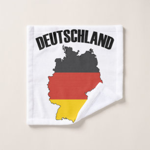 Deutschland Karte - Deutsche Flagge - Deutschland  Waschlappen