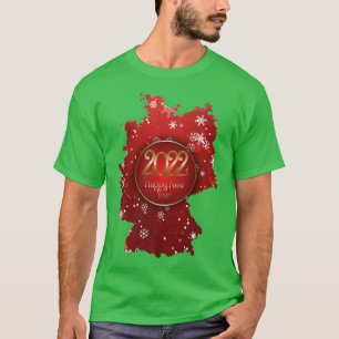 Deutschland Karte, Happy New Year 2022, Goldtest, T-Shirt