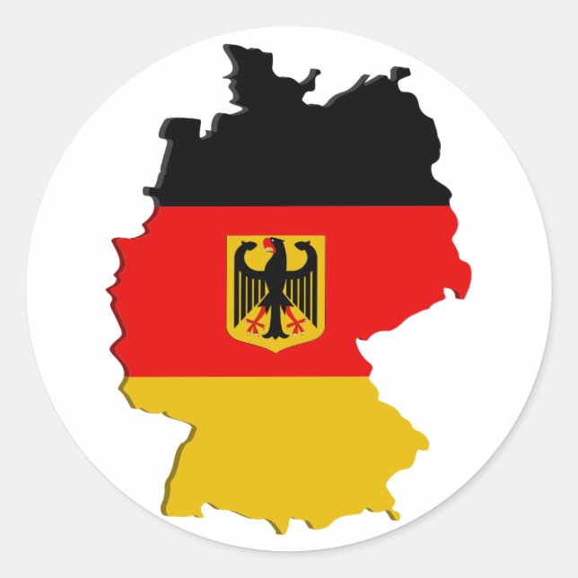 Deutschland-Karte Runder Aufkleber (Vorderseite)