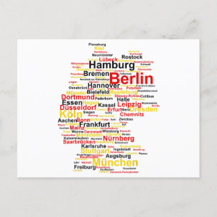Deutschland Karte Silhouette Städte Flaggen Berlin