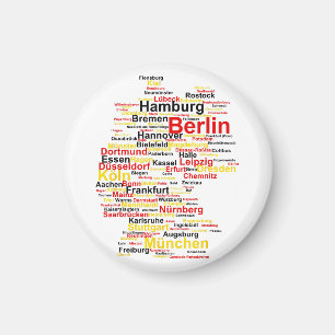 Deutschland Karte Silhouette Städte Flaggen Berlin Magnet