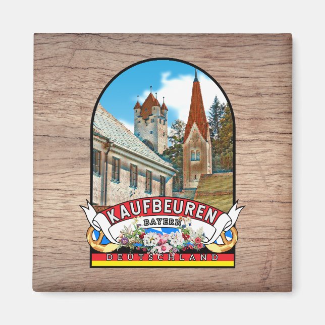 Deutschland Kaufbeuren Vintage souvenir Magnet (Vorne)