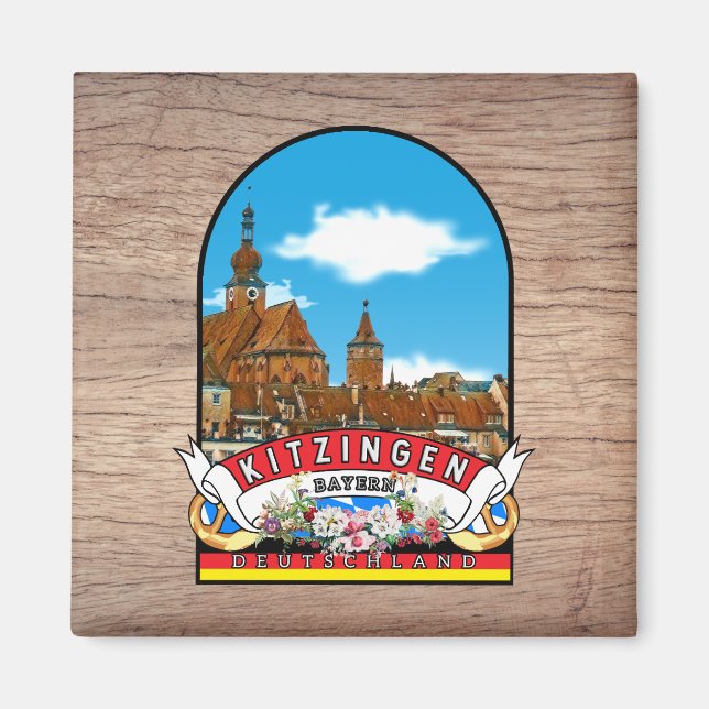 Deutschland Kitzingen Vintage souvenir  Magnet (Vorne)