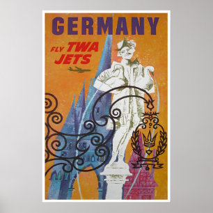 Deutschland Kunst Deutsche Reiseplakat TWA Druck Poster