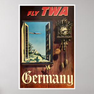 Deutschland Kunst Deutsches Reiseplakat TWA Druck Poster