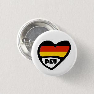 Deutschland Ländercode Flagge Herz Pin Abzeichen, Button