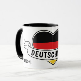 Deutschland Liebe individuelle Name Tasse