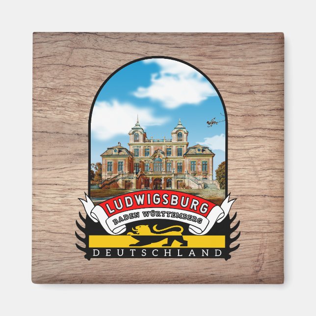 Deutschland Ludwigsburg Vintage souvenir Magnet (Vorne)