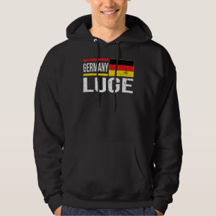 Deutschland Luge Flag Schlitten Racing Extreme Win Hoodie