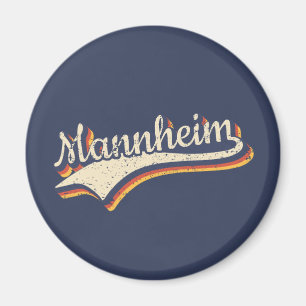 Deutschland Mannheim Vintage Retro Typografie Magnet