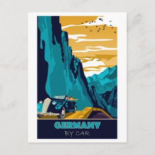 Deutschland mit dem Auto Postkarte