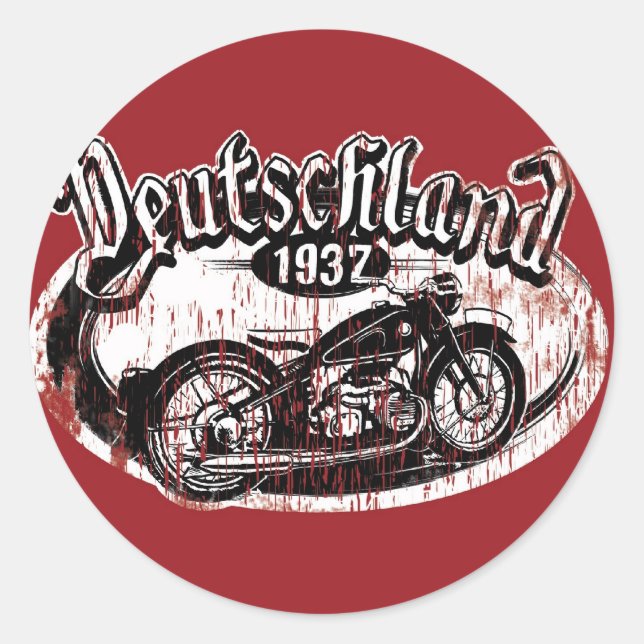 Deutschland Motowear Runder Aufkleber (Vorderseite)