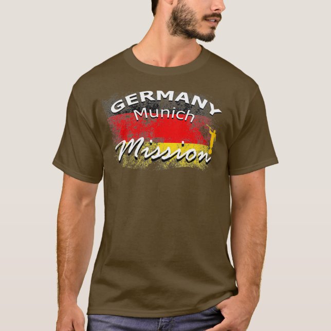 Deutschland München Mormon LDS Mission Missionar T-Shirt (Vorderseite)