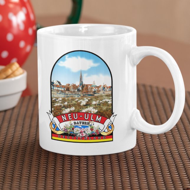 Deutschland Neu-Ulm Vintage souvenir Kaffeetasse (Neu-Ulm: Kaffeegenuss in bayerischem Flair und historischer Umgebung.)