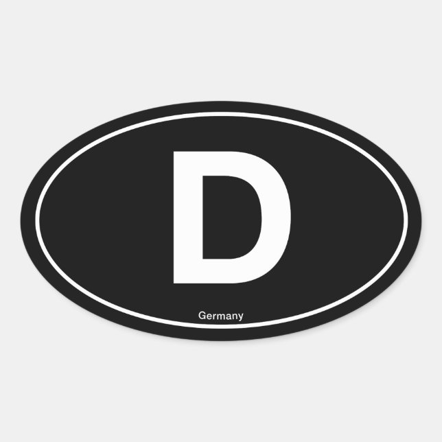 Deutschland Oval Ovaler Aufkleber (Vorderseite)