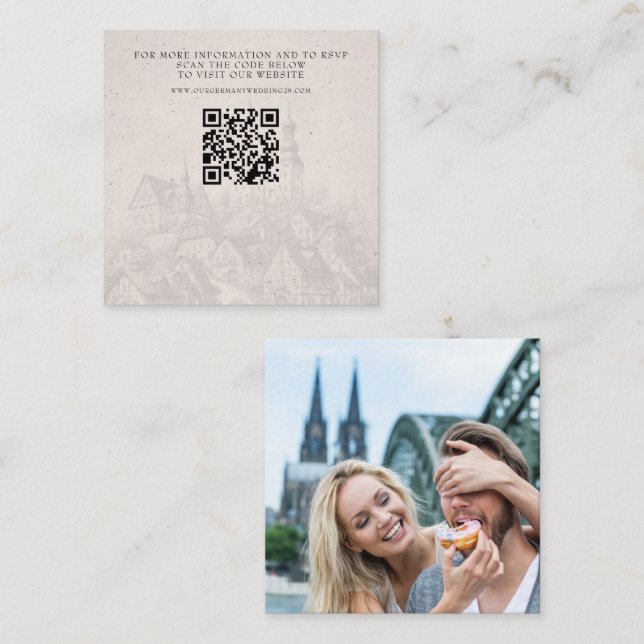 Deutschland Pass Wedding QR Begleitkarte (Vorne/Hinten)