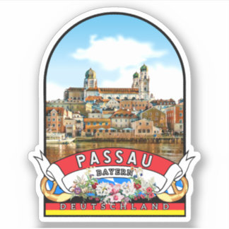Deutschland Passau Vintage souvenir Aufkleber