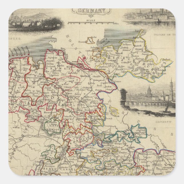 Deutschland Quadratischer Aufkleber (Vorderseite)