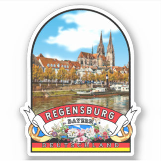 Deutschland Regensburg Vintage souvenir  Aufkleber