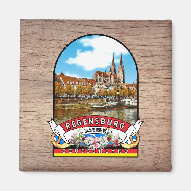 Deutschland Regensburg Vintage souvenir Magnet (Vorne)