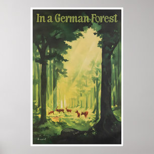 Deutschland Reise Kunst Vintage Deutscher Wald Pos Poster