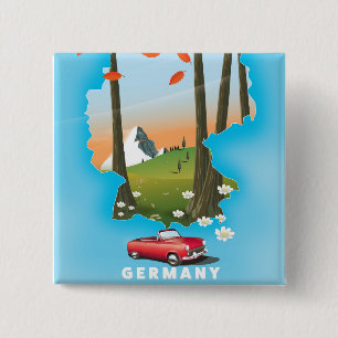 Deutschland Reiseplakat. Button