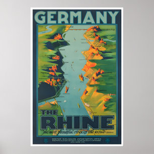 Deutschland Reiseplakat Schild Wand Deutsche Kunst