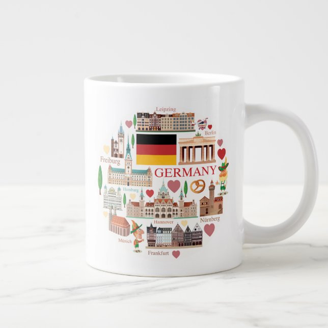 Deutschland Reisesymbole Jumbo-Tasse (Rechts)