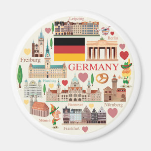 Deutschland Reisesymbole Magnet