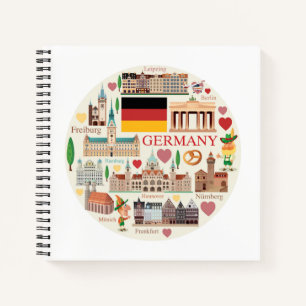 Deutschland Reisesymbole Notizbuch
