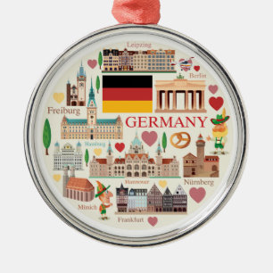 Deutschland Reisesymbole Ornament Aus Metall