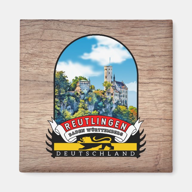 Deutschland Reutlingen Vintage souvenir Magnet (Vorne)