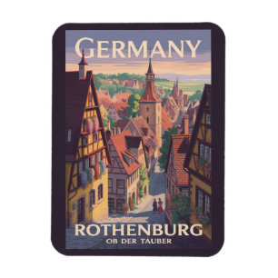 Deutschland Rothenburg ob der Tauber Illustration  Magnet