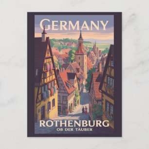 Deutschland Rothenburg ob der Tauber Illustration  Postkarte