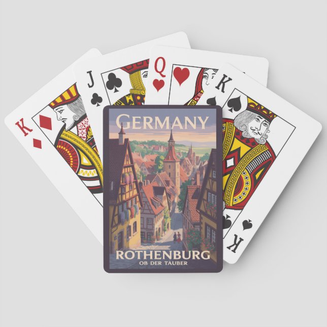 Deutschland Rothenburg ob der Tauber Illustration  Spielkarten (Rückseite)