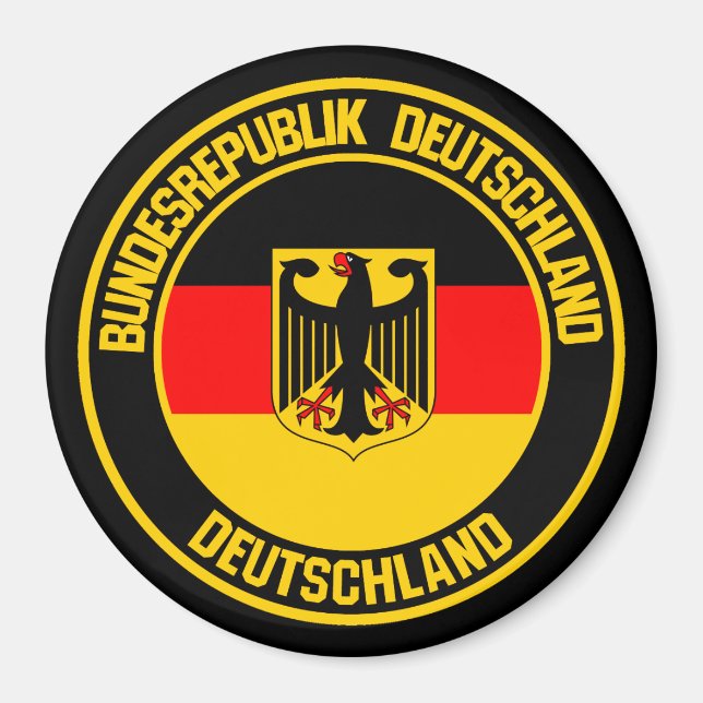 Deutschland Runde Emblem Magnet (Vorne)