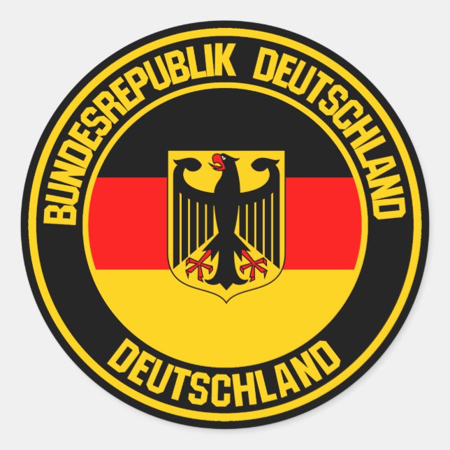 Deutschland Runde Emblem Runder Aufkleber (Vorderseite)