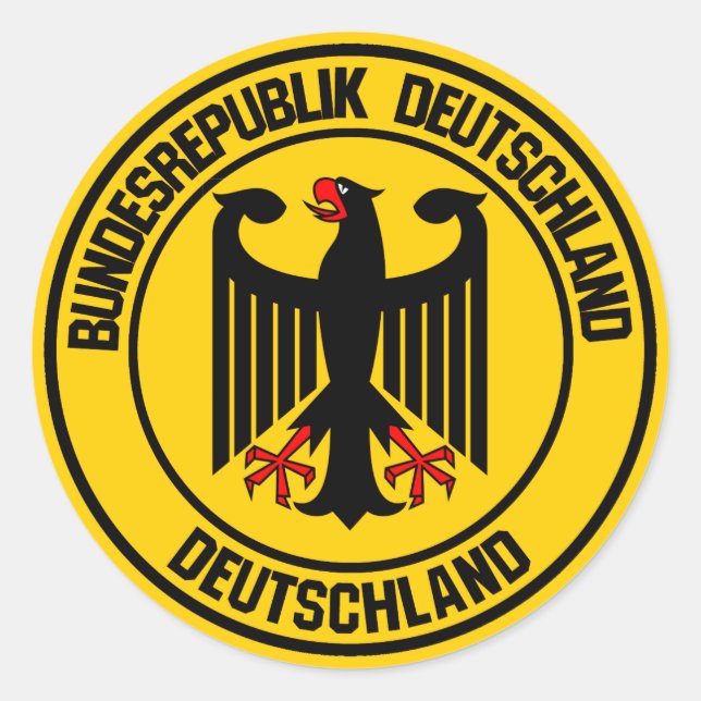 Deutschland Runde Emblem Runder Aufkleber (Vorderseite)