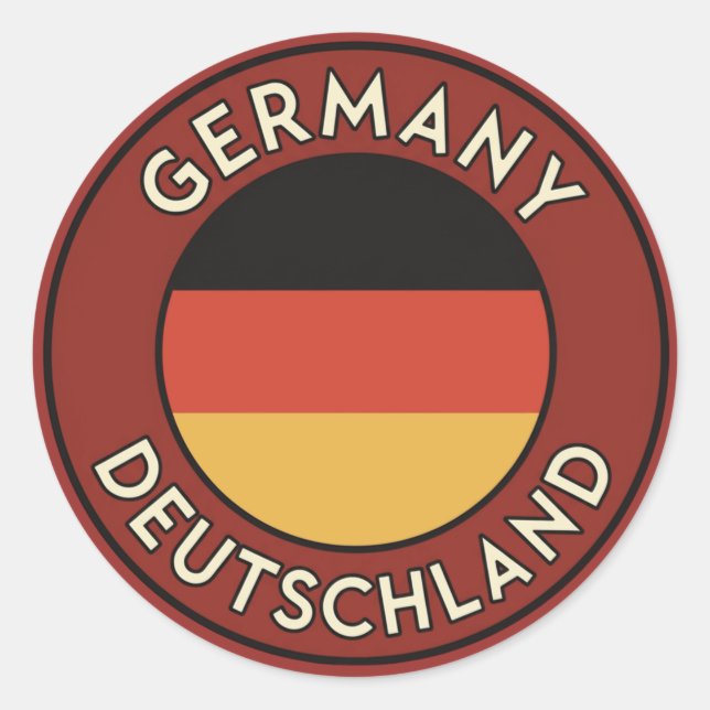 Deutschland Runder Aufkleber (Vorderseite)