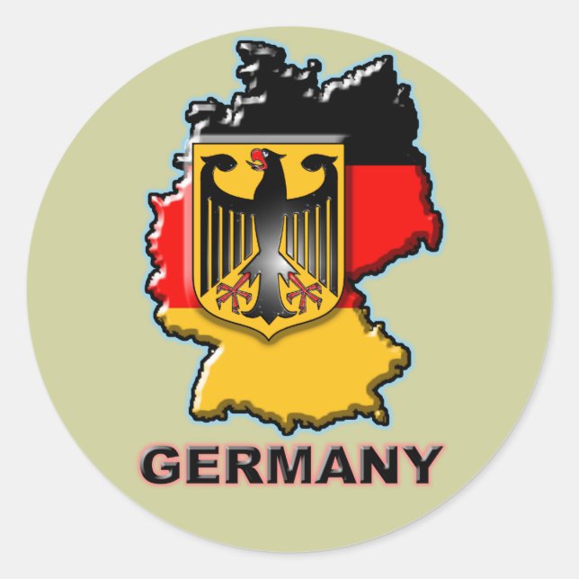 Deutschland Runder Aufkleber (Vorderseite)
