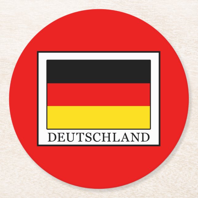 Deutschland Runder Pappuntersetzer (Vorderseite)