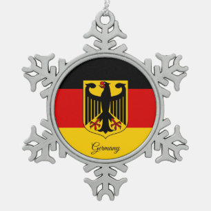 Deutschland - Schneeflocke, deutsche Flagge Schneeflocken Zinn-Ornament