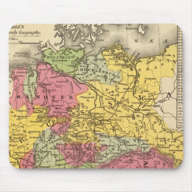 Deutschland, Schweiz und Norditalien Mousepad (Vorne)