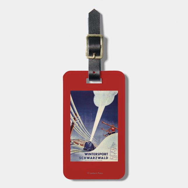Deutschland - Skifahren im Schwarzwald Gepäckanhänger (Vorderseite vertikal)