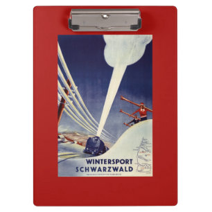 Deutschland - Skifahren im Schwarzwald Klemmbrett