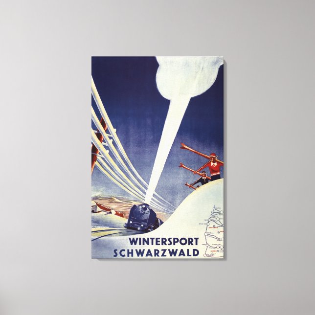 Deutschland - Skifahren im Schwarzwald Leinwanddruck (Vorderseite)