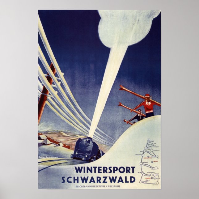 Deutschland - Skifahren im Schwarzwald Poster (Vorne)