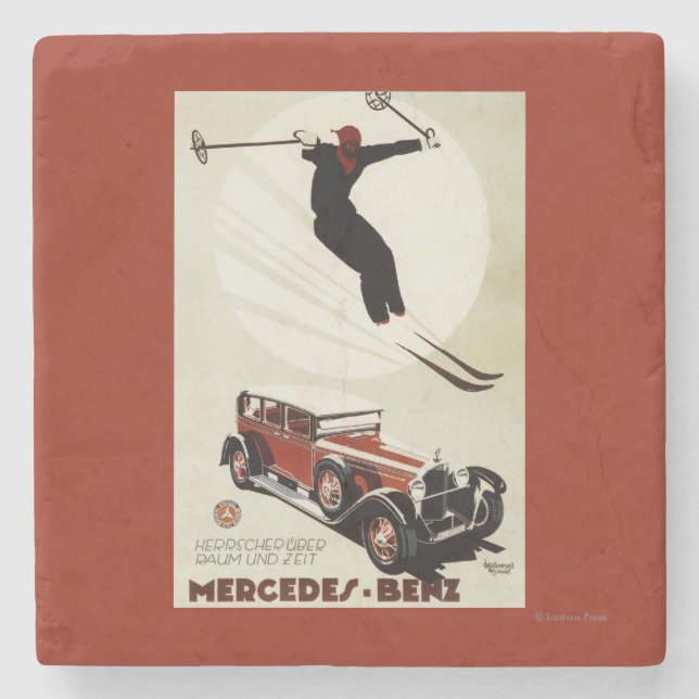 Deutschland - Skifahrer-Springen Steinuntersetzer (Vorderseite)